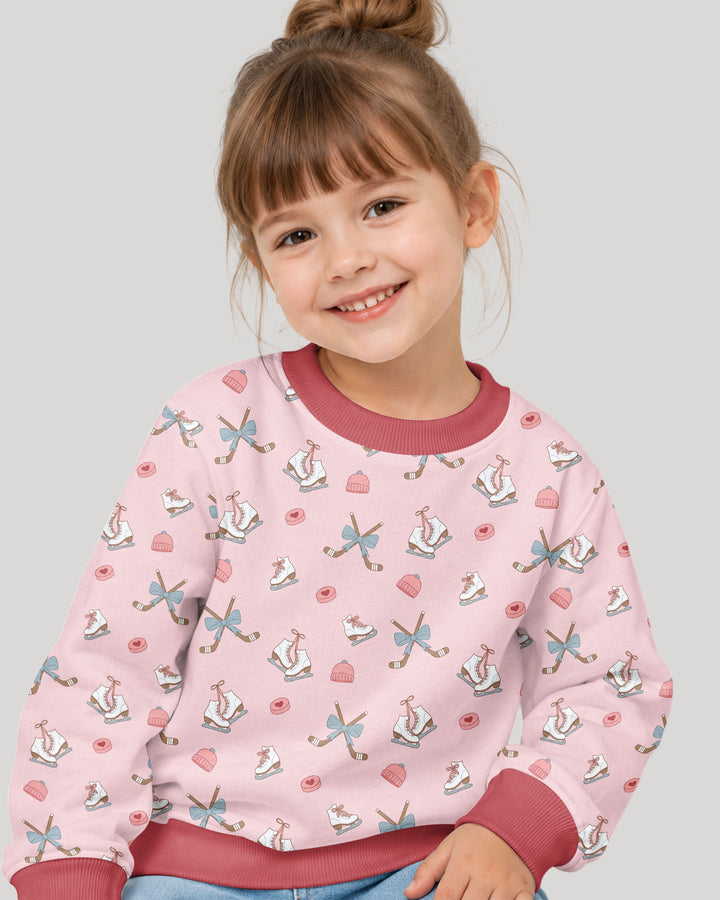 Girly Hockey PinkBamboo Crewneck Sweatshirt