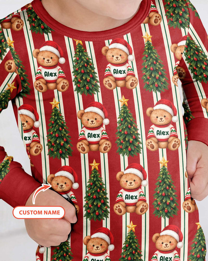 Christmas Bear Bamboo Two Piece Long Sleeve Pajama Set