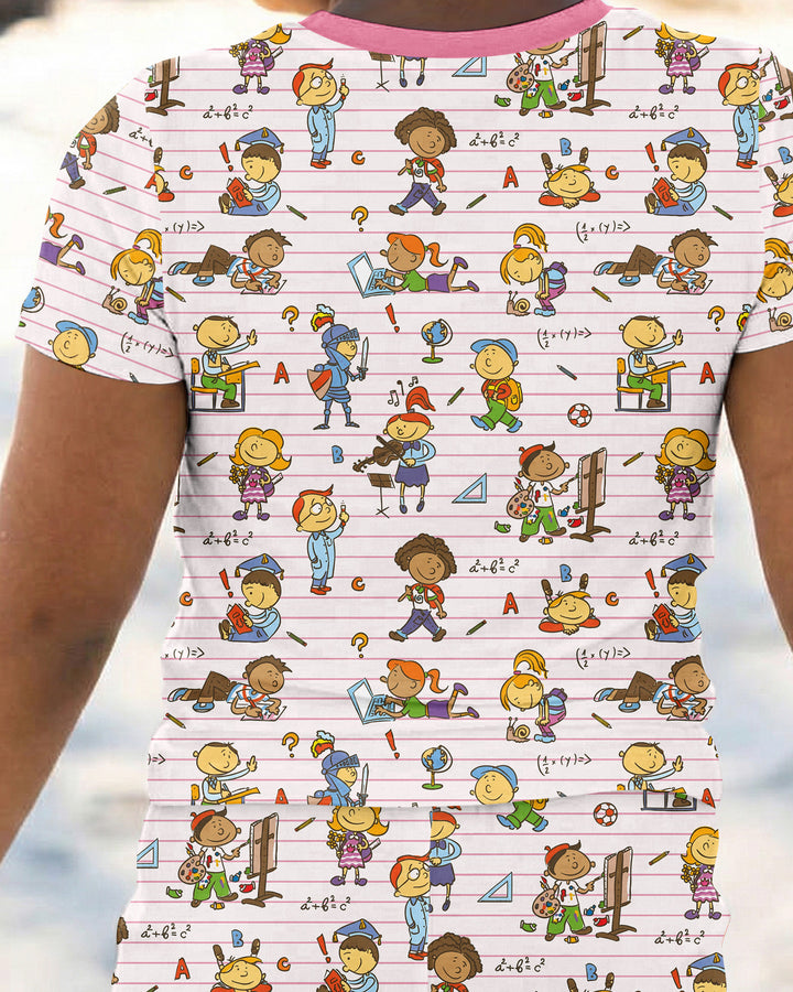 School Days Adventure Bamboo Two Piece Short Sleeve Pajama Set