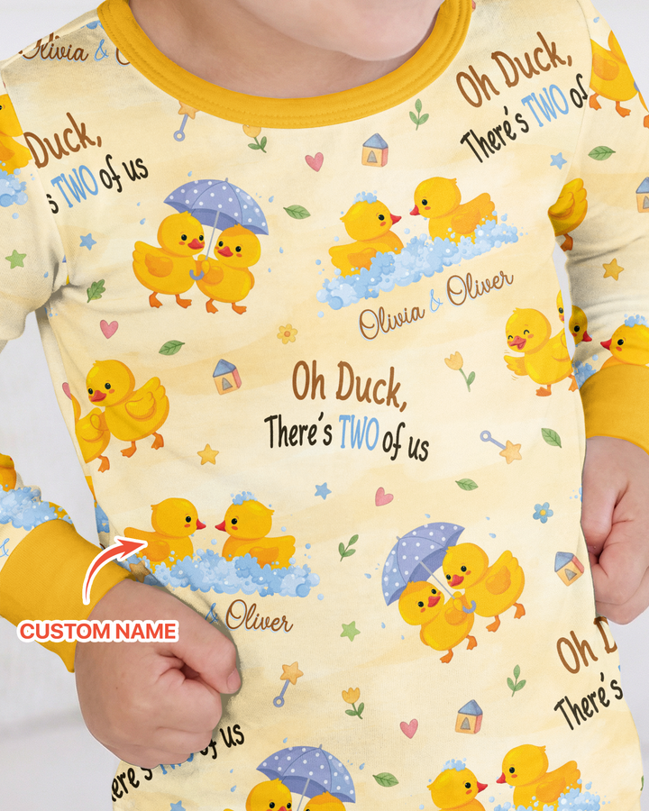 Oh Duck There's Two Of Us Twin Bamboo Two Piece Long Sleeve Pajama Set