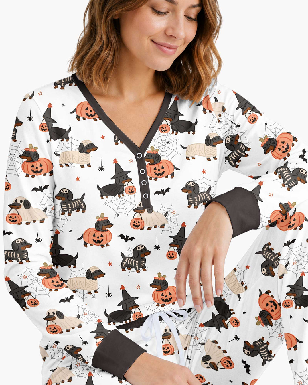 Howl-O-Weenie Dachshund Bamboo Women Pajama Set