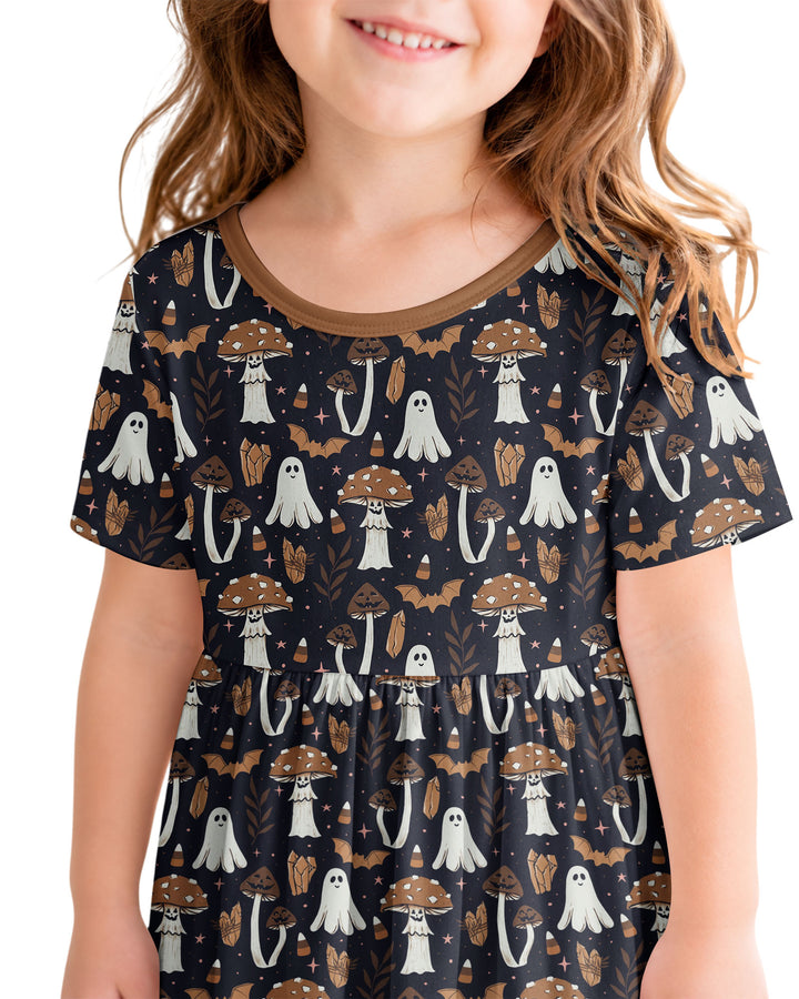 Retro Halloween Whimsy Bamboo Twirl Dress