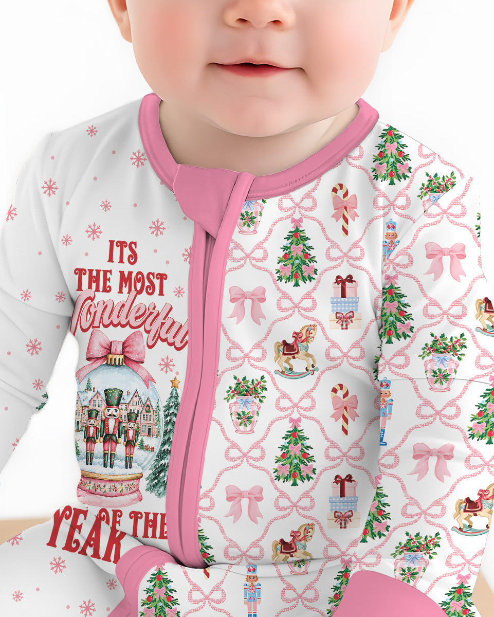 Nutcracker and Snow Globe It's Most Wonderful Time of The Year Bamboo Convertible Zippy