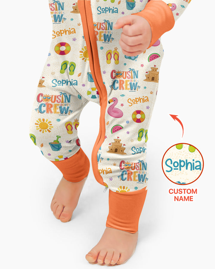 Custom Name Summer 2026 Cousin Crew Bamboo Convertible Zippy