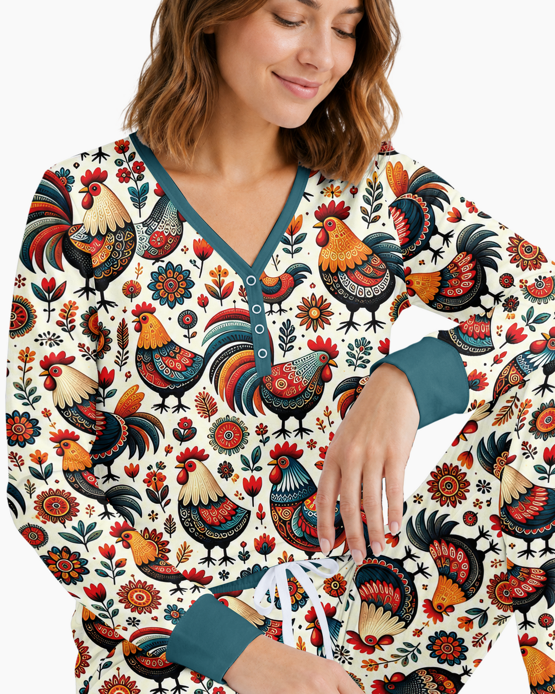 Country Chickens Bamboo Women Pajama Set