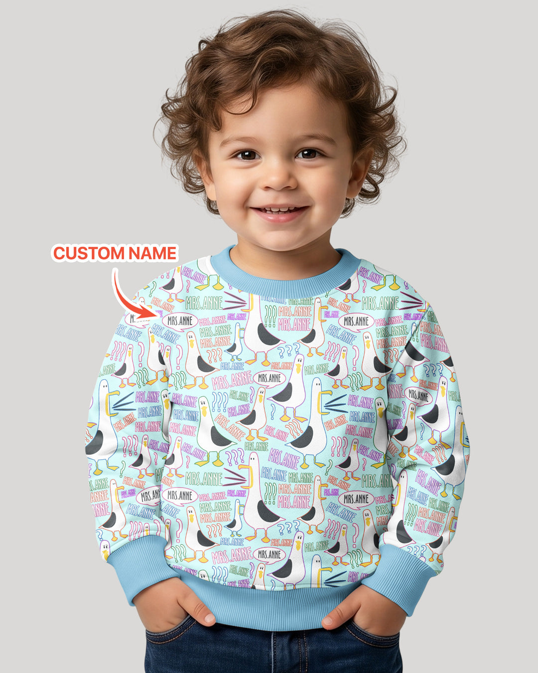 Teacher Teacher Teacher Funny Seagull Bamboo Crewneck Sweatshirt