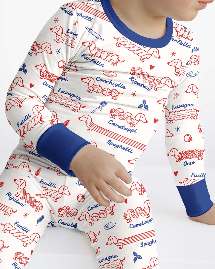 Pasta Pups Bamboo Two Piece Long Sleeve Pajama Set