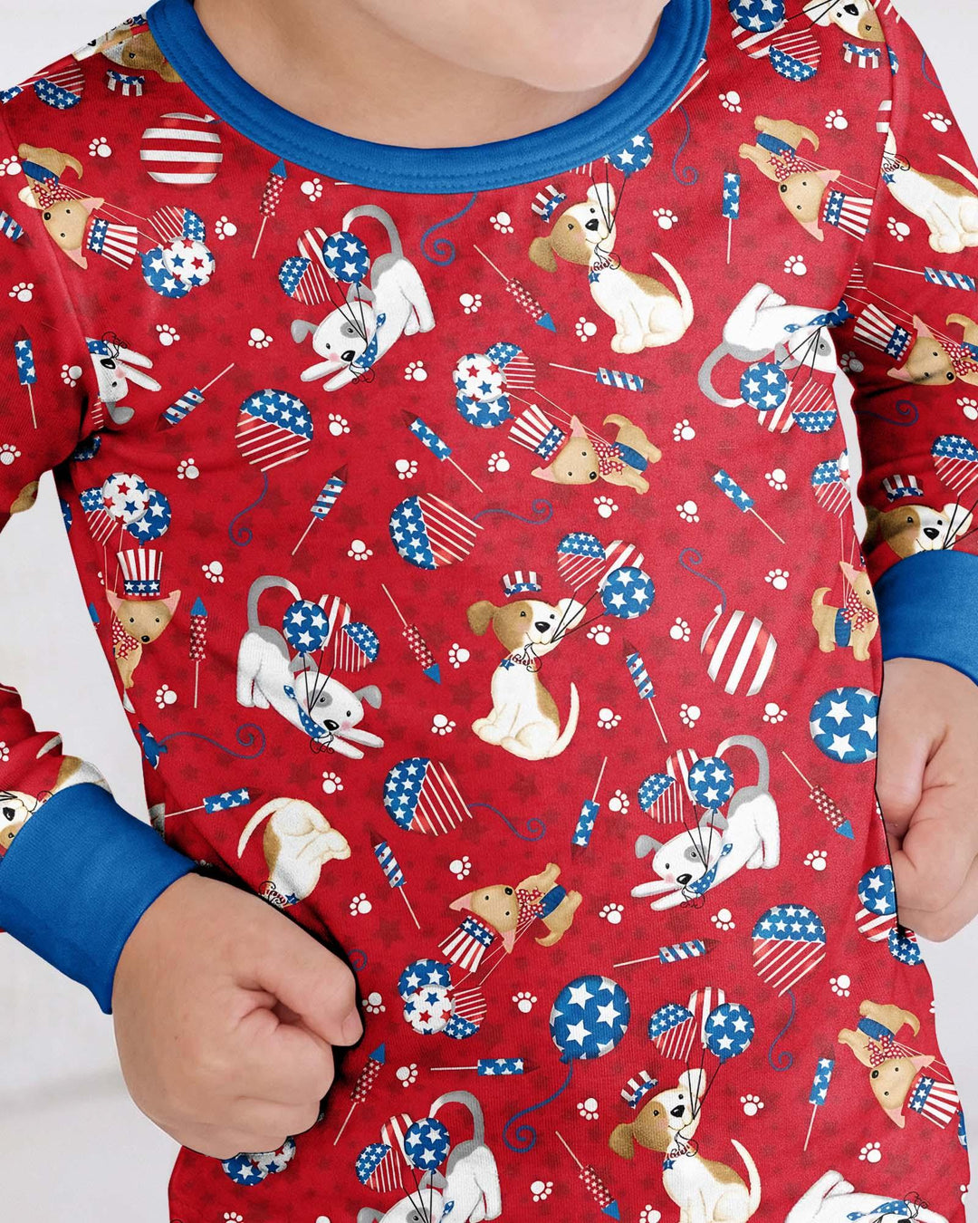 Red, White & Woof Family Matching Bamboo Two Piece Long Sleeve Pajama Set