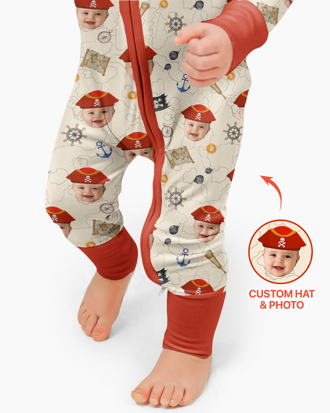 Custom Photo Treasure Map Adventures Family Matching Bamboo Convertible Zippy