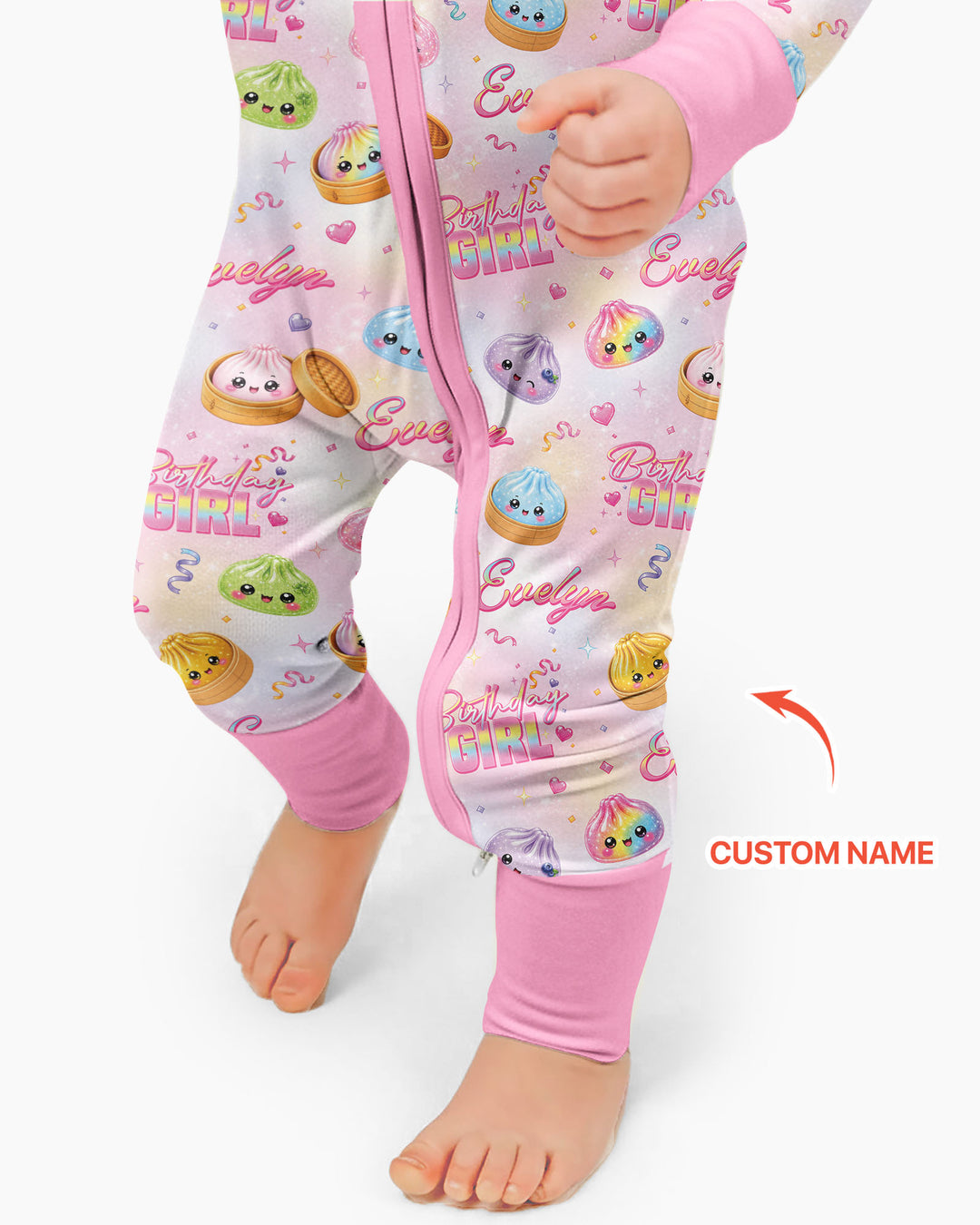 Birthday Girl Glitter Dumpling Bamboo Convertible Zippy