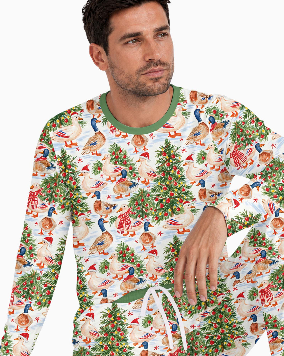 Christmas and Duck Bamboo Men's Pajama Set