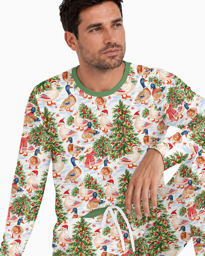 Christmas and Duck Bamboo Men's Pajama Set
