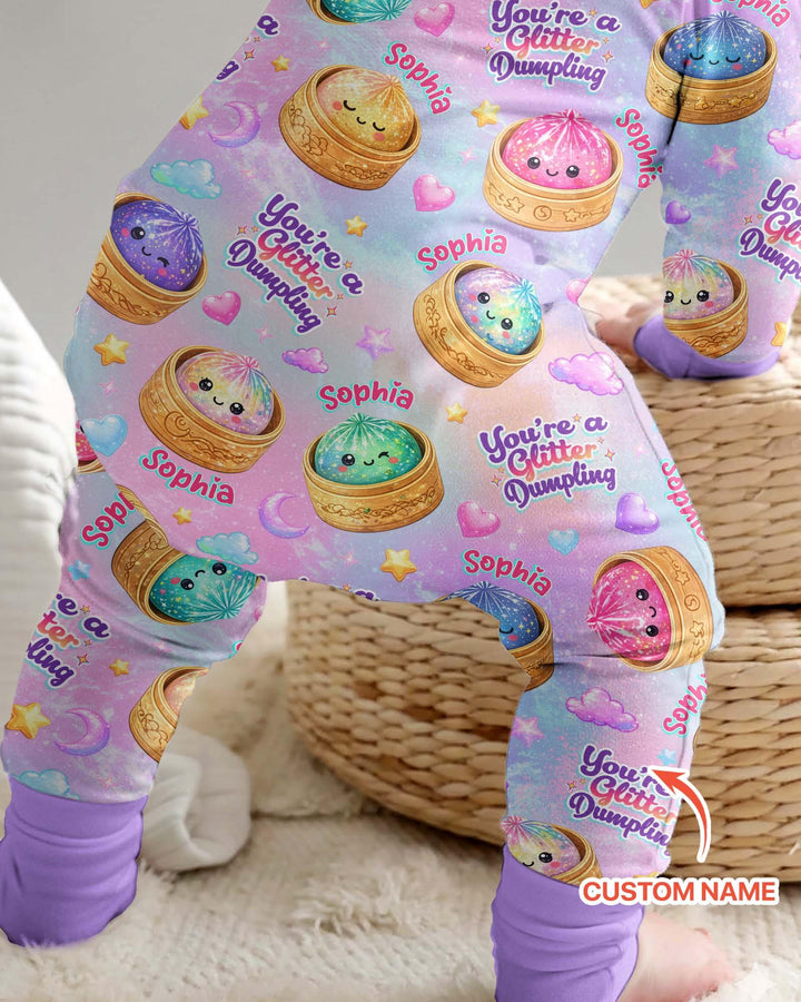 Custom Name You're A Glitter Dumpling Bamboo Convertible Zippy