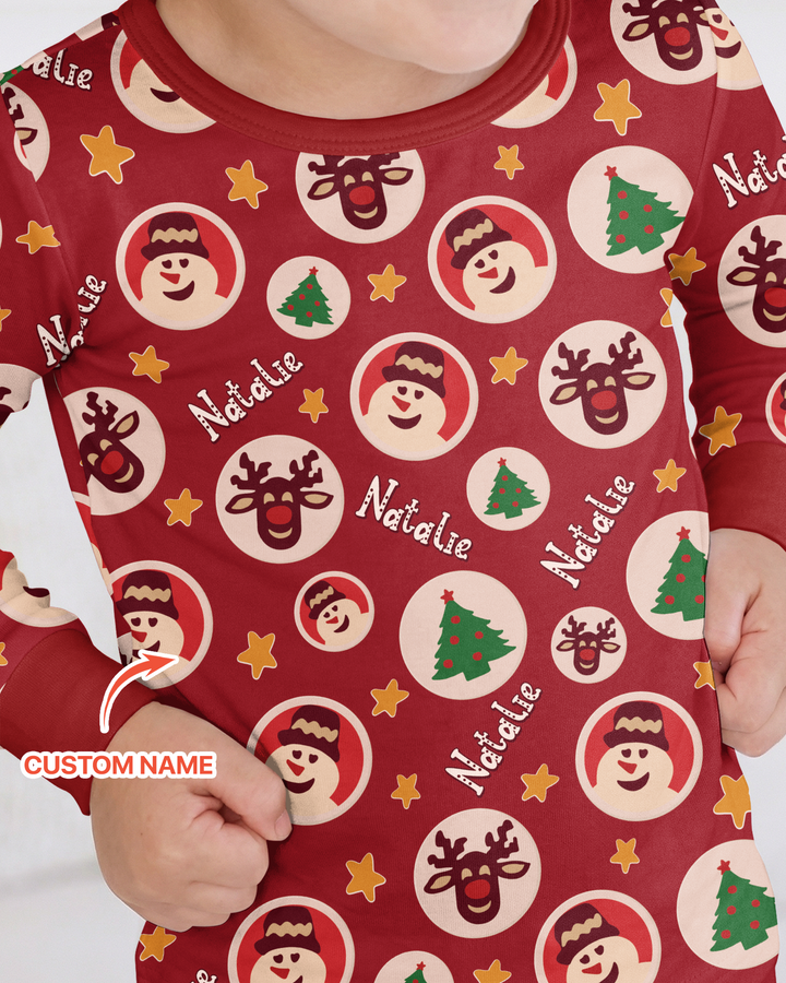 Christmas Dinner Bamboo Two Piece Long Sleeve Pajama Set