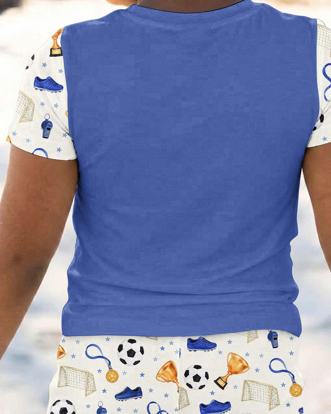 Custom Name My First Soccer Season Bamboo Two Piece Short Sleeve Pajama Set