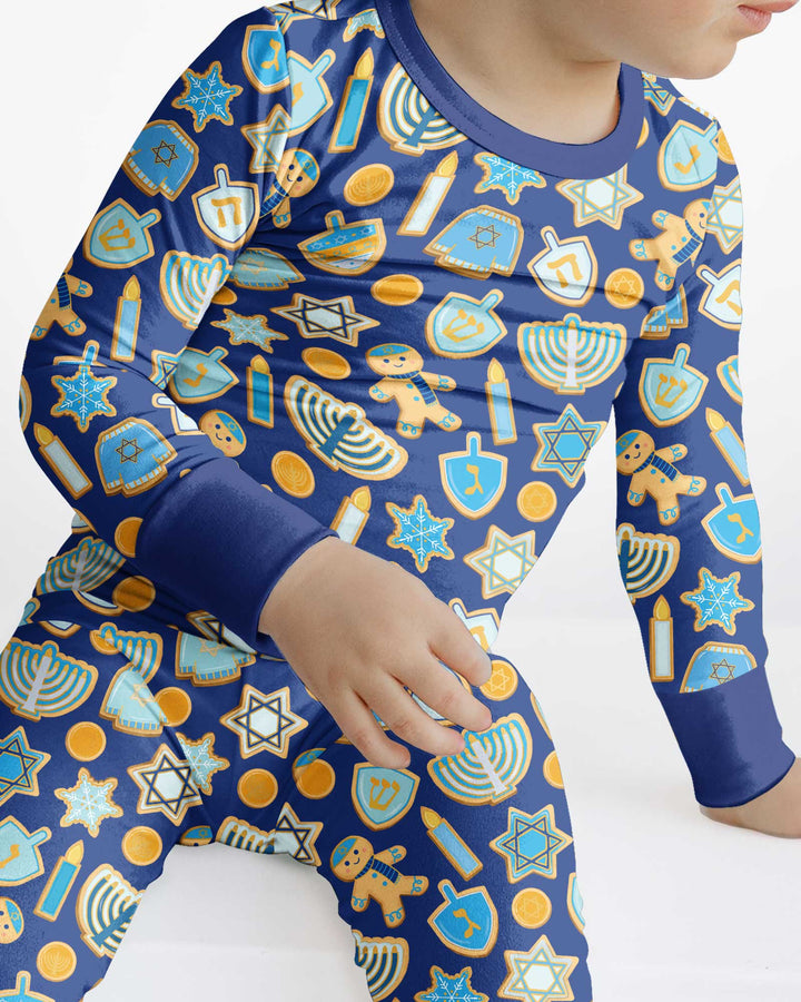 Hanukkah Cookies Bamboo Two Piece Long Sleeve Pajama Set
