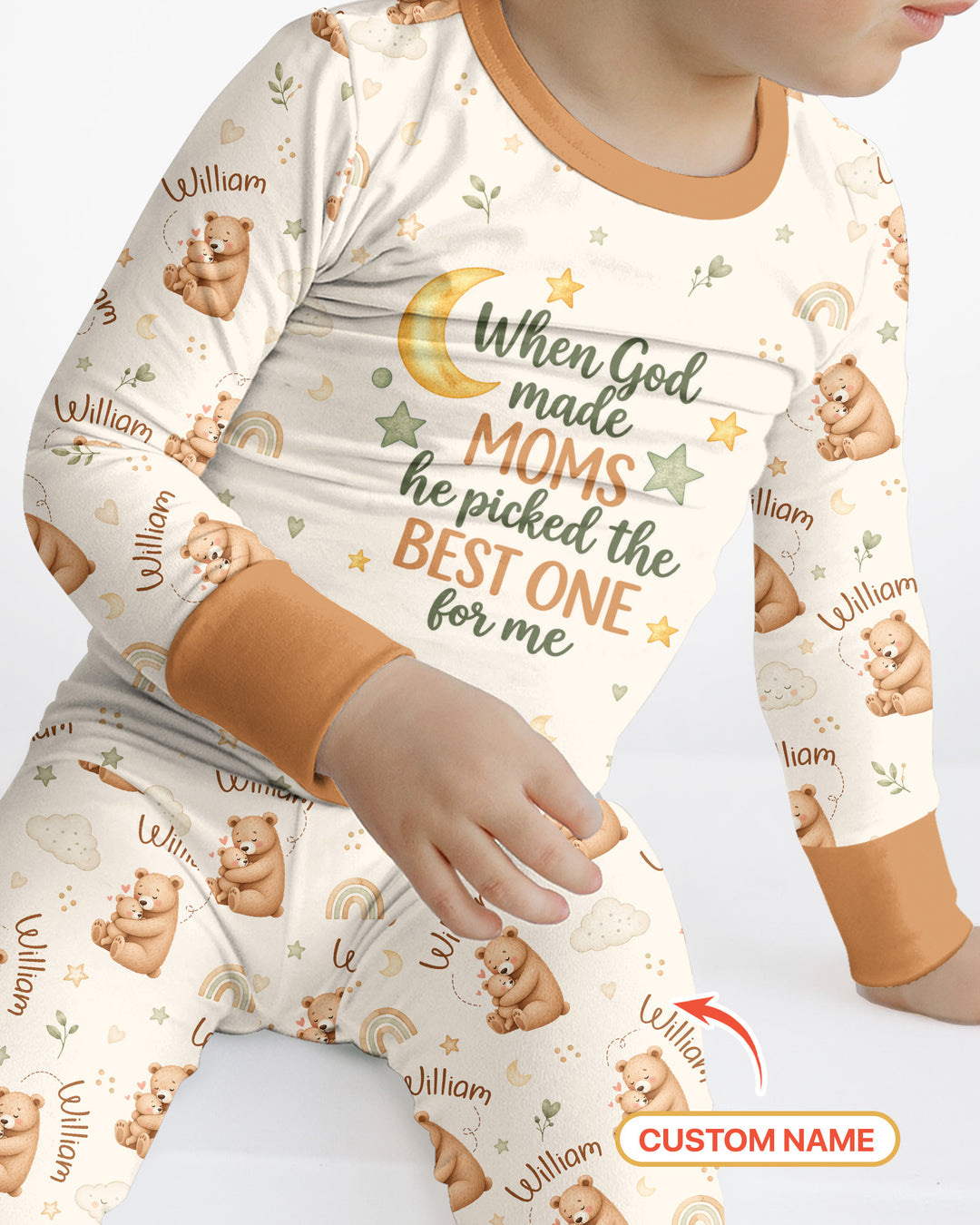 When God Made Moms Bamboo Two Piece Long Sleeve Pajama Set