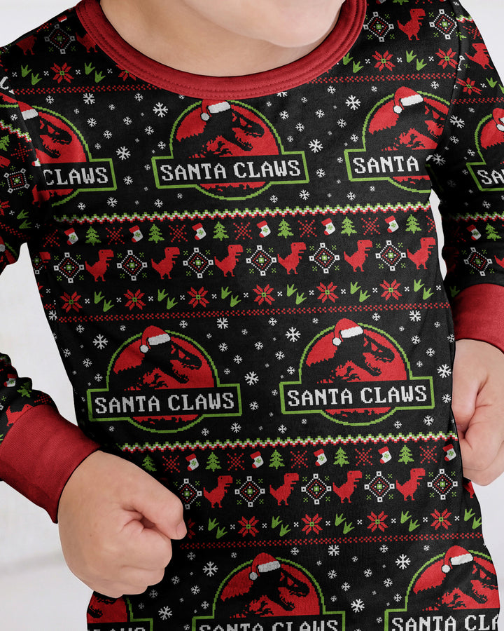 Santa Claws Christmas Bamboo Two Piece Long Sleeve Pajama Set