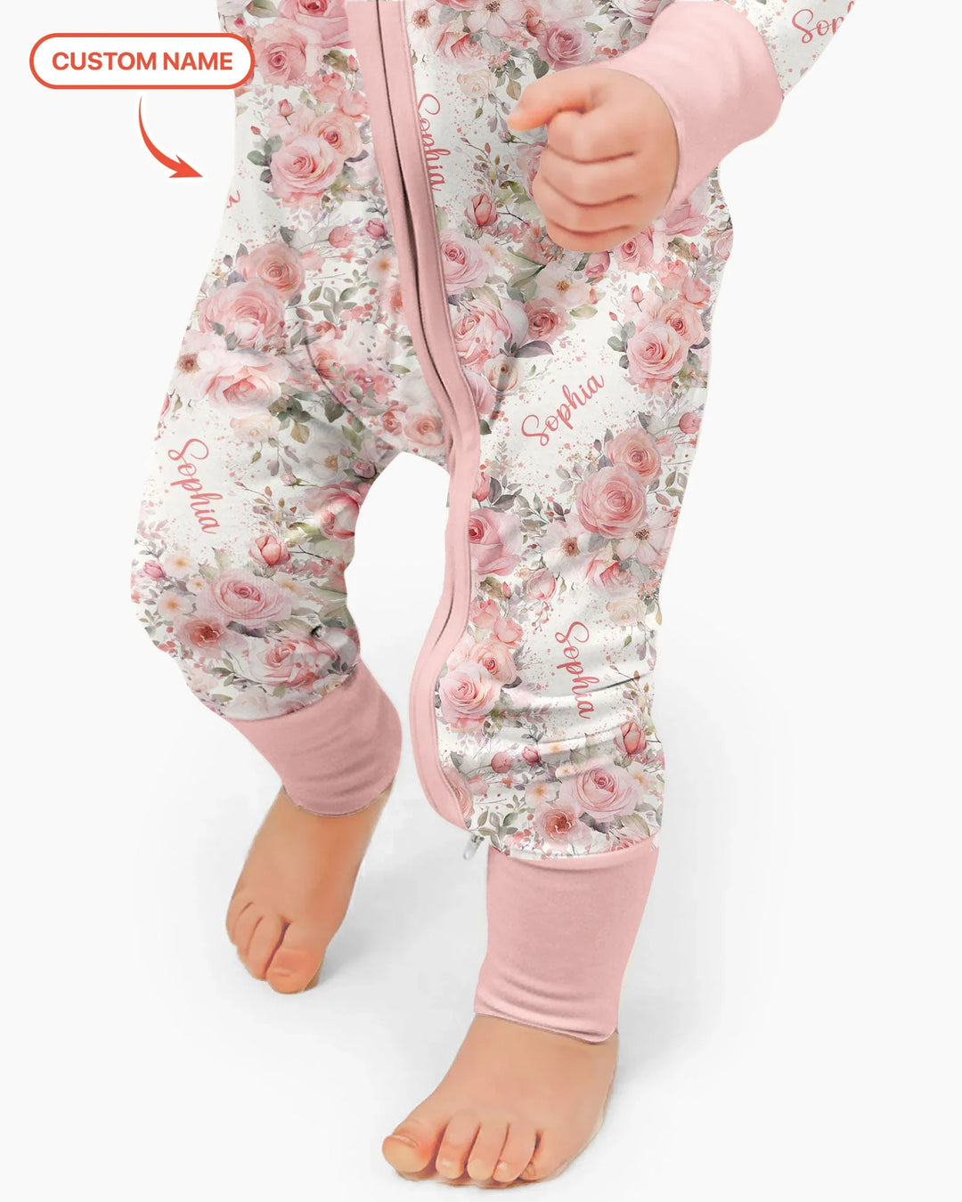 Custom Name Birth Month Flowers Bamboo Convertible Zippy