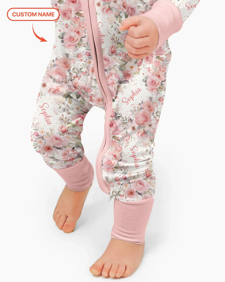 Custom Name Birth Month Flowers Bamboo Convertible Zippy