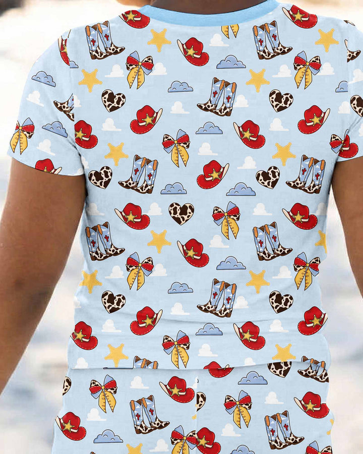 Cowboy Story Bamboo Two Piece Short Sleeve Pajama Set