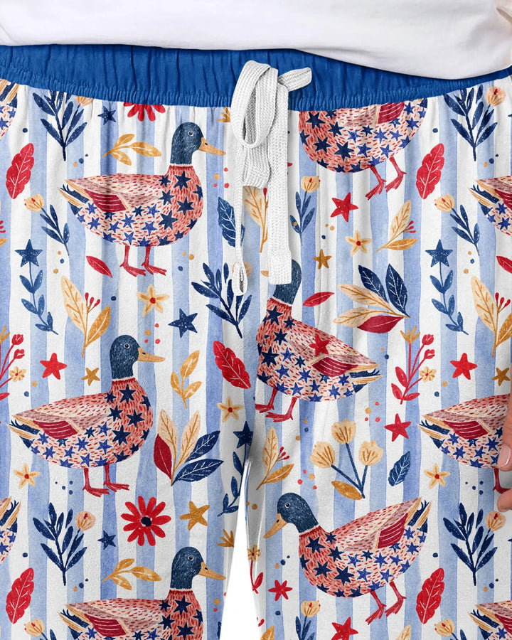 Patriotic Mallard Duck Bamboo Men's Pajama Set
