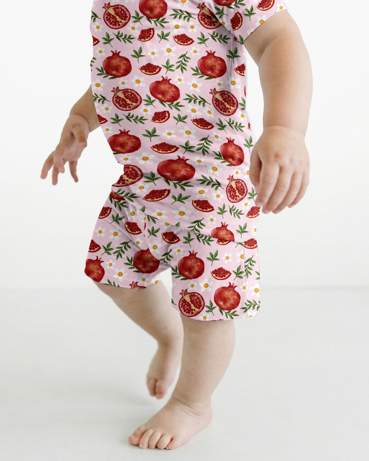 Pomegranate Garden Joy Family Matching Bamboo Two Piece Short Sleeve Shorts Pajama Set