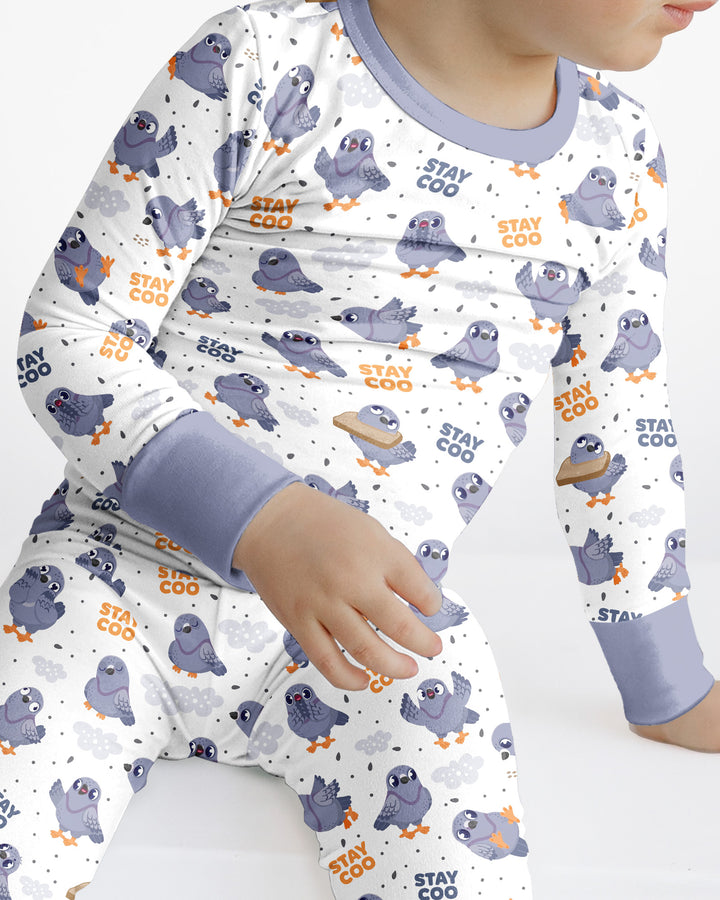 Pigeon Stay Coo Bamboo Two Piece Long Sleeve Pajama Set