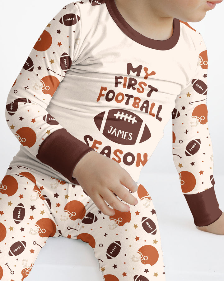 My First Football Season Bamboo Two Piece Long Sleeve Pajama Set