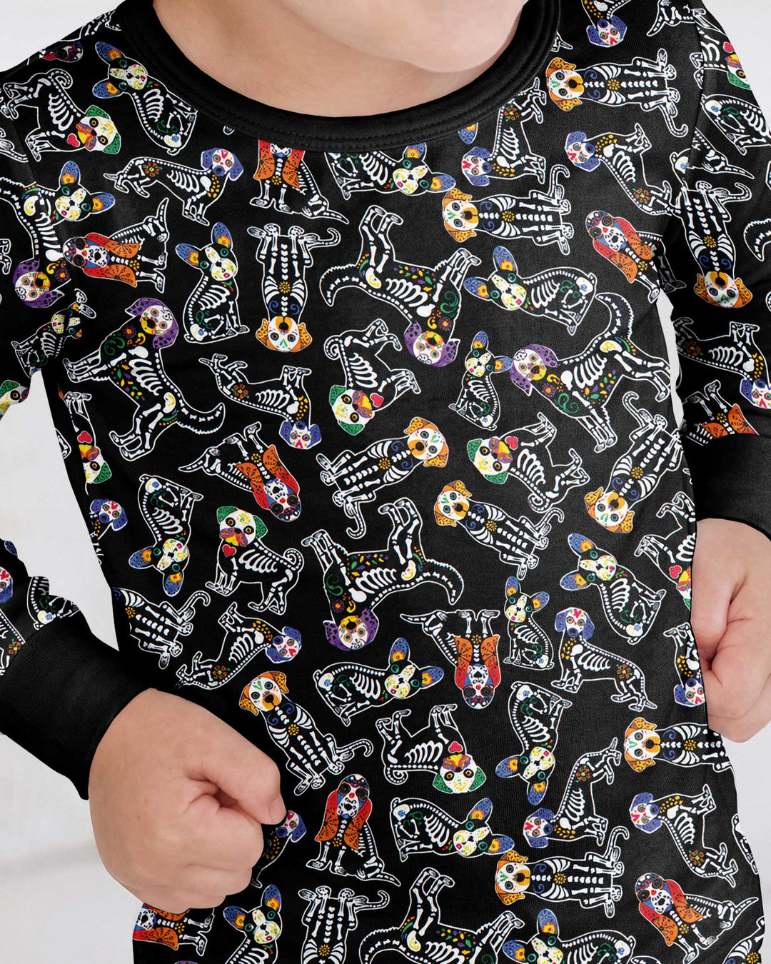 Dia De Los Muertos Doggie Bamboo Two Piece Long Sleeve Pajama Set