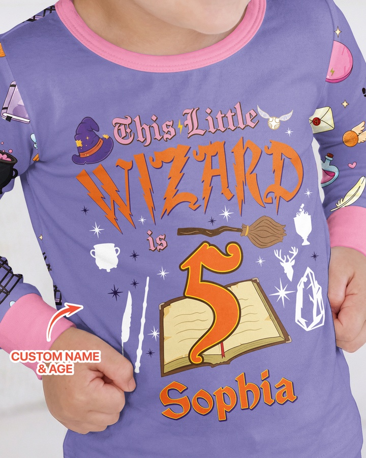 Personalized Birthday Wizard  Bamboo Two Piece Long Sleeve Pajama Set