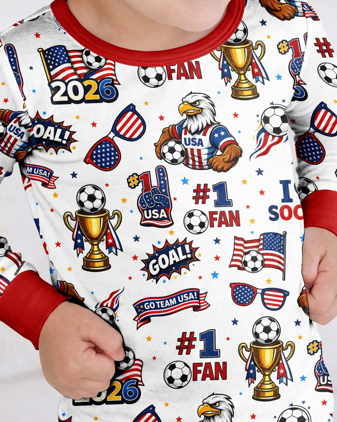 USA Soccer 2026 Party Bamboo Two Piece Long Sleeve Pajama Set
