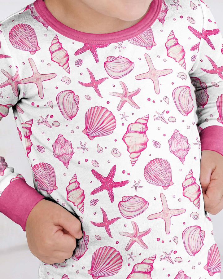 Coastal Charm Family Matching Bamboo Two Piece Long Sleeve Pajama Set