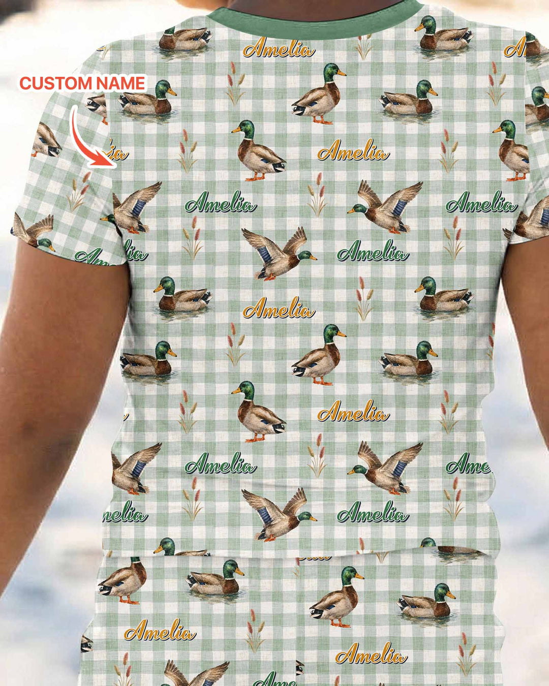 CUSTOM Template Bamboo Two Piece Short Sleeve Pyjamas Set