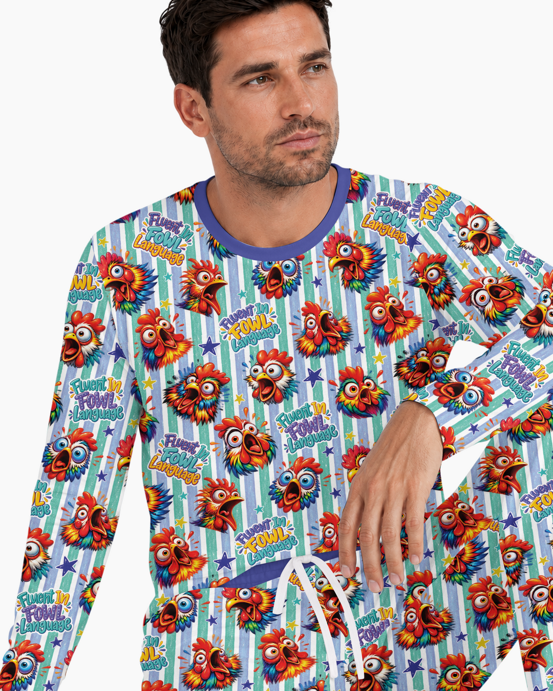 Fluent In Fowl Language Bamboo Men's Pajama Set