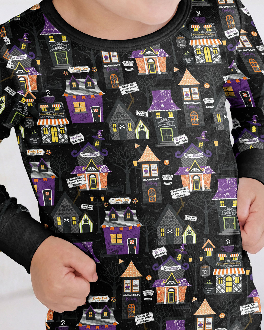 Halloween Hometown Bamboo Two Piece Long Sleeve Pajama Set