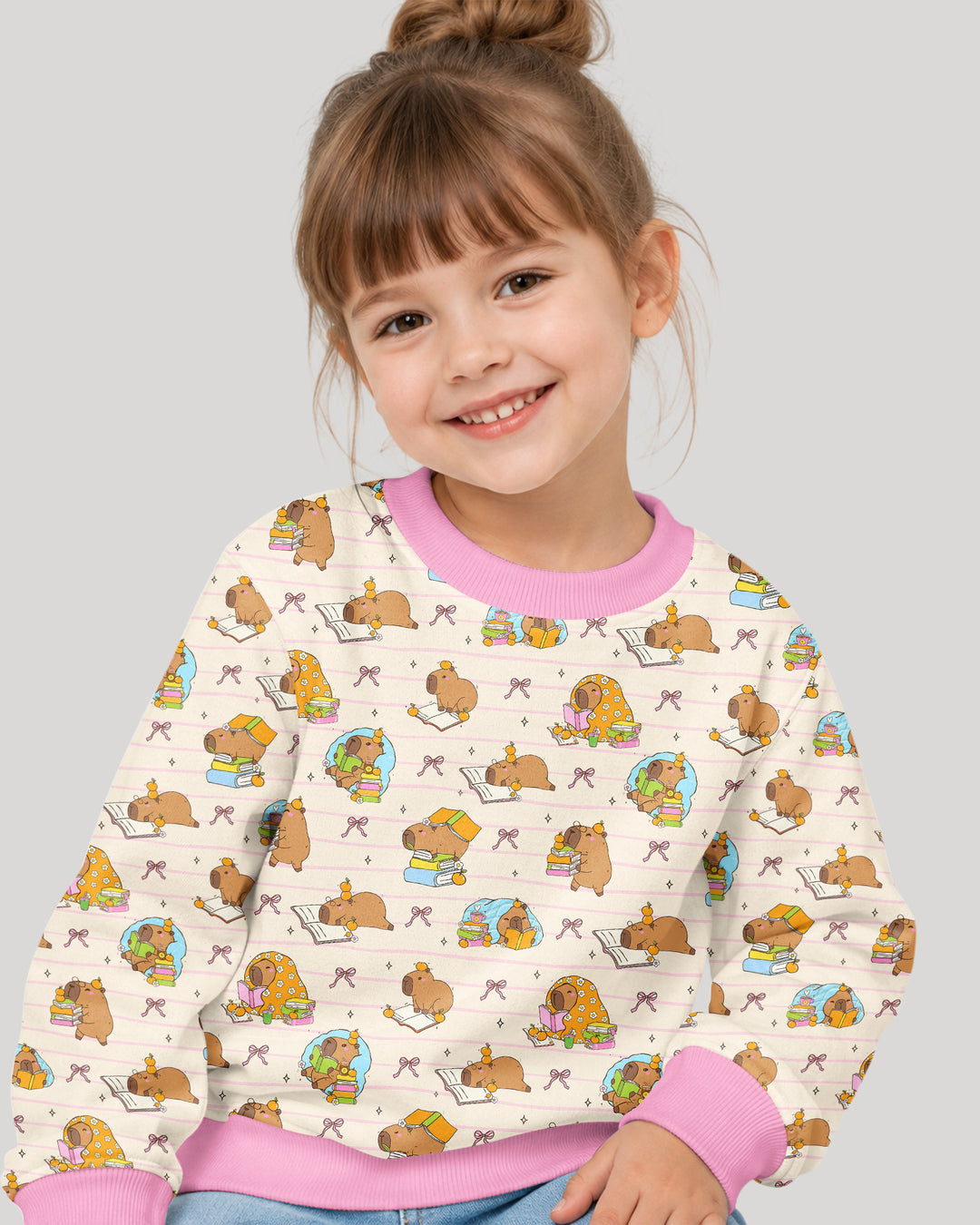 Sweet Study Capy Bamboo Crewneck Sweatshirt