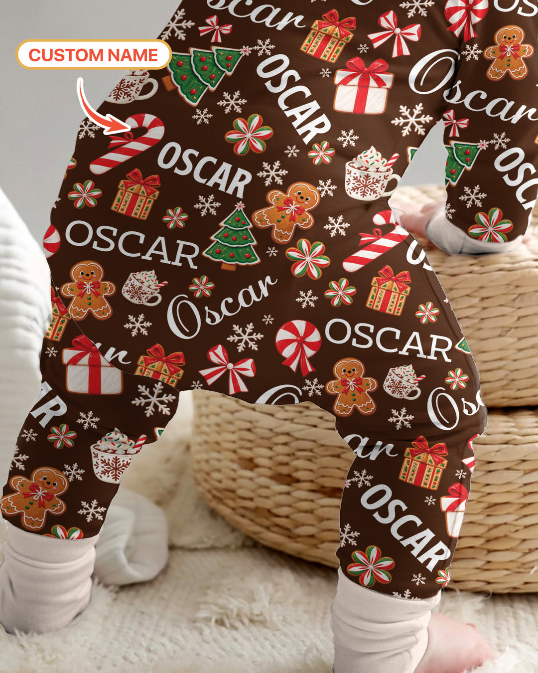 Merry Christmas Custom Name Bamboo Convertible Zippy