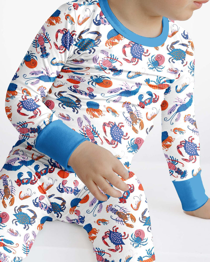 Crustacean Nation Family Matching Bamboo Two Piece Long Sleeve Pajama Set
