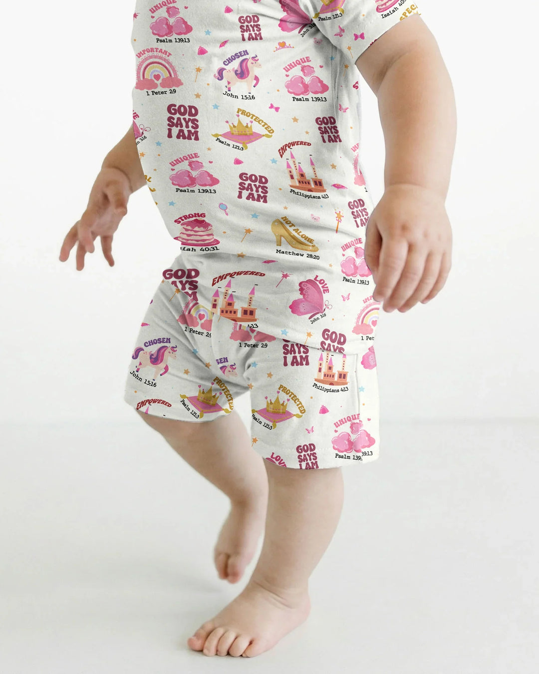 God Says I Am Girl Bamboo Two Piece Short Sleeve Shorts Pyjamas Set