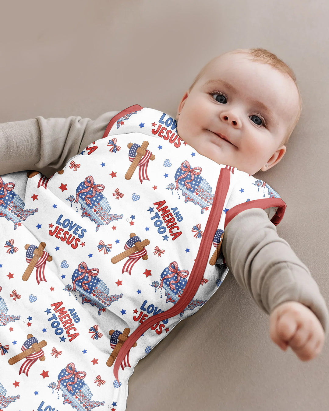 Loves Jesus And America Too Bamboo Sleep Bag