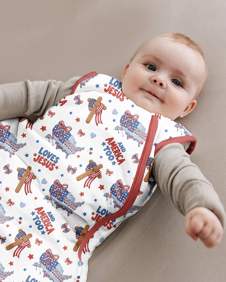 Loves Jesus And America Too Bamboo Sleep Bag