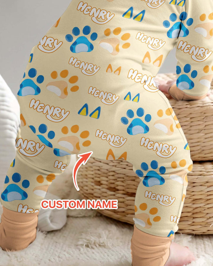Custom Name Favourite Blue Dog Family Matching Bamboo Convertible Zippy