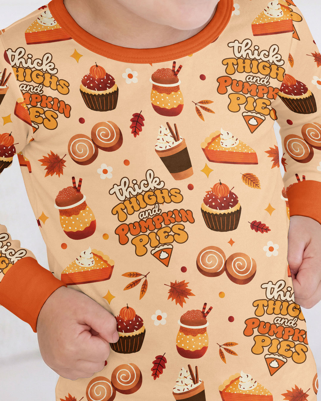 Thick Thighs and Pumpkin Pies Bamboo Two Piece Long Sleeve Pajama Set