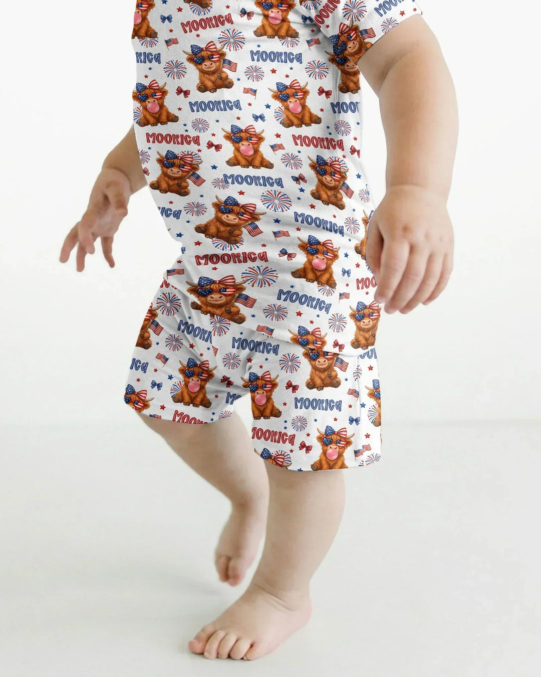 Moo-Rica Cowgirl Bamboo Two Piece Short Sleeve Shorts Pajama Set