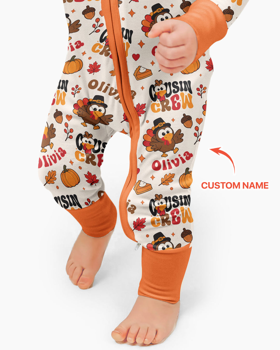 Personalized Cousin Crew Thanksgiving Bamboo Convertible Zippy