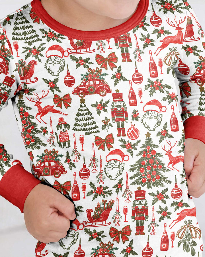 A Very Vintage Christmas Bamboo Two Piece Long Sleeve Pajama Set