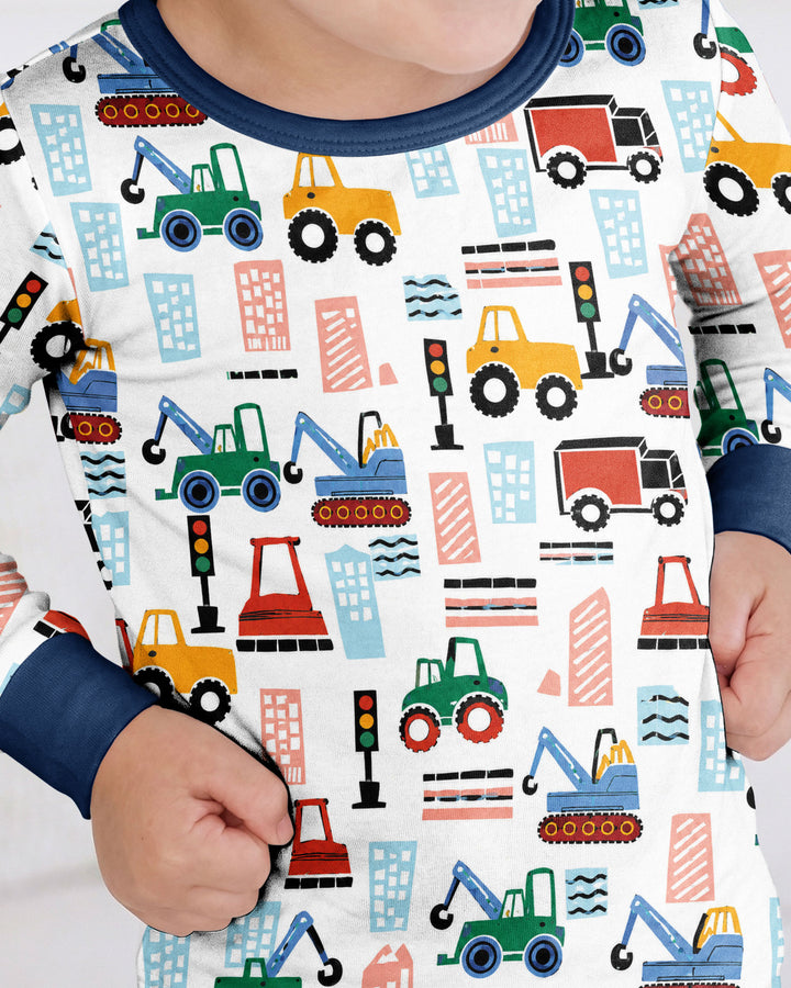 Little Builders Bamboo Two Piece Long Sleeve Pajama Set