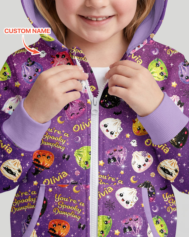 Custom Name You're A Spooky Dumpling Bamboo Zip Hoodie