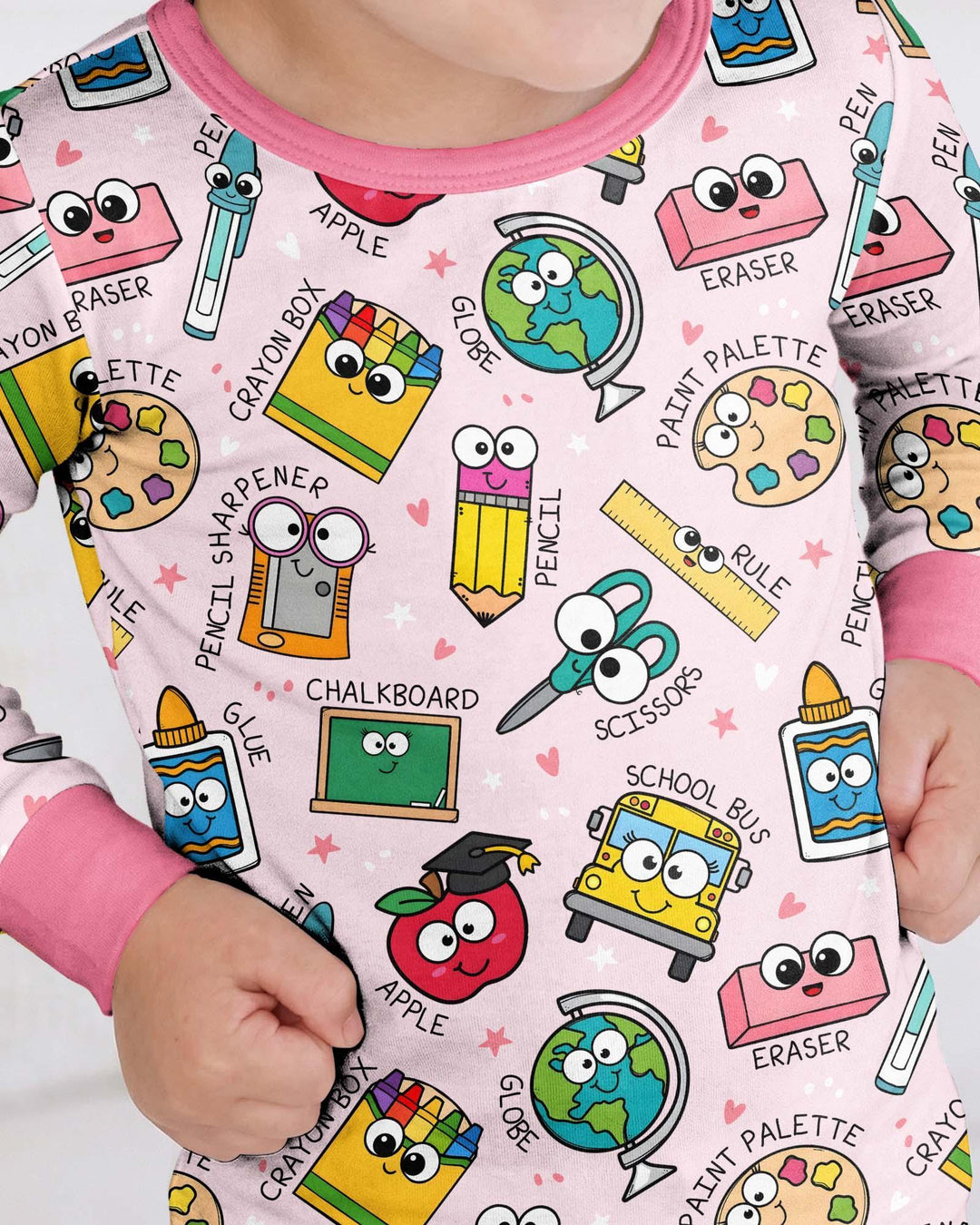 Happy School Pals  Bamboo Two Piece Long Sleeve Pajama Set